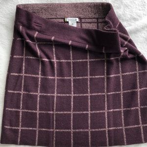 Smartwool Women's Purple Windowpane Knit Skirt Medium